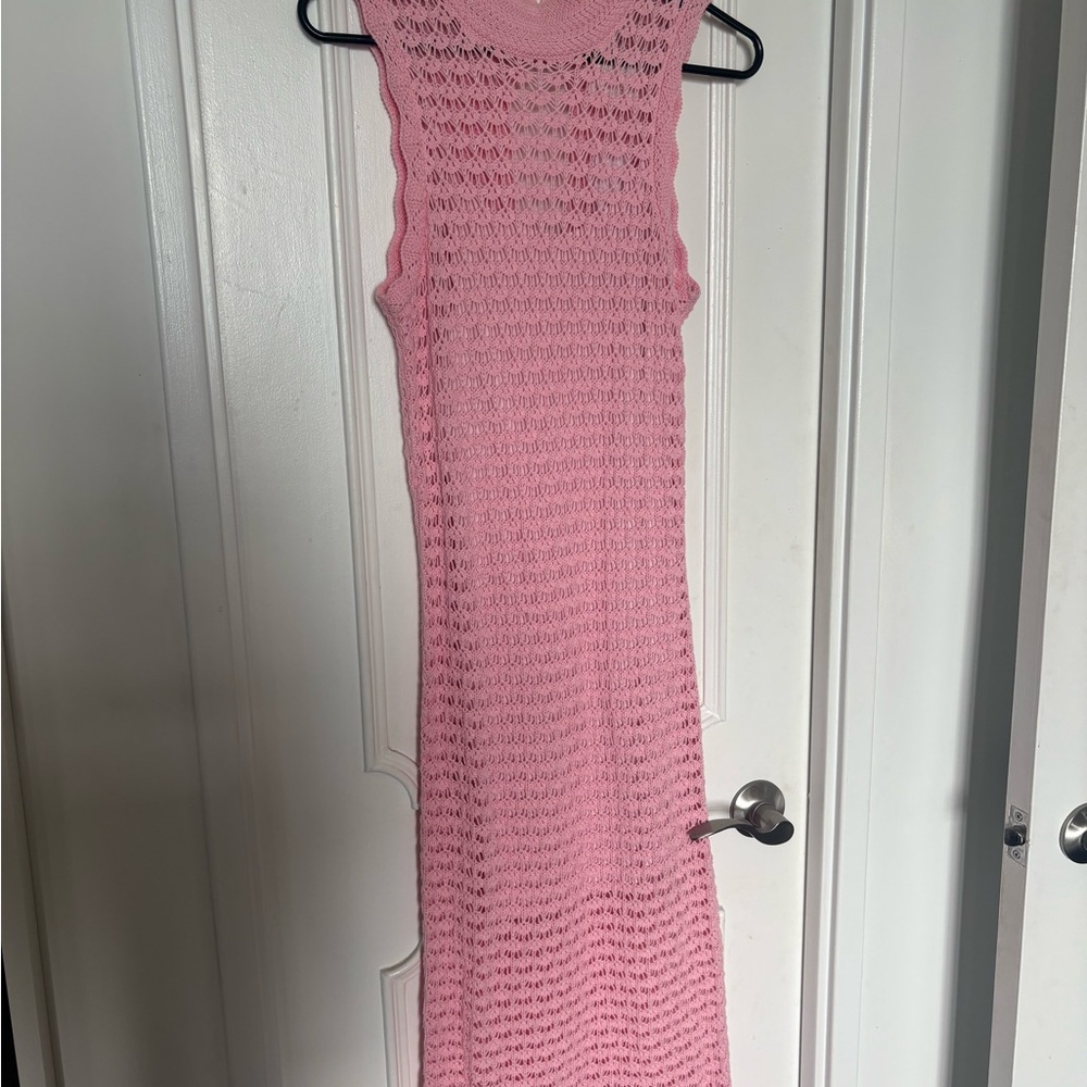 BNWT 525 America Pink Cochet Maxi Dress
